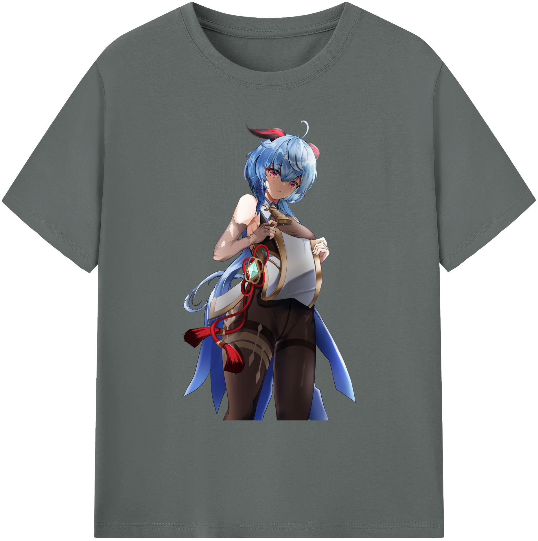 げんし神 甘雨 かんう genshin Ganyu 綿100％ メンズ半袖Tシャツ｜肌触りやわらか＆通気性